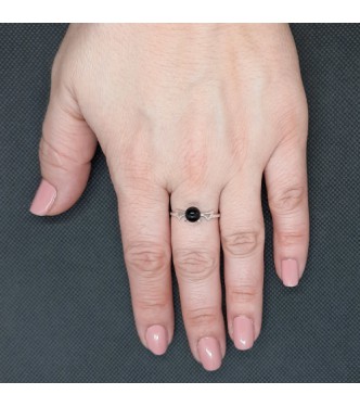 R002161O Genuine Sterling Silver Ring With Black Onyx Genuine Solid Stamped 925 Handmade